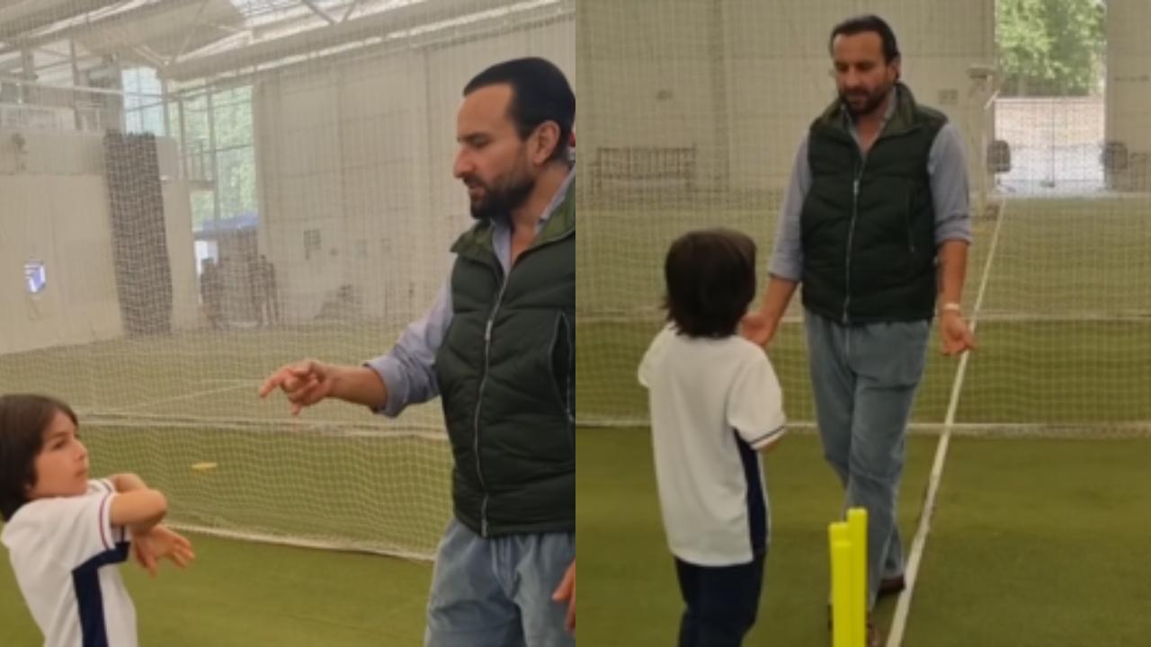 Saif Ali Khan explains cricket lineage to son Taimur in London, watch video