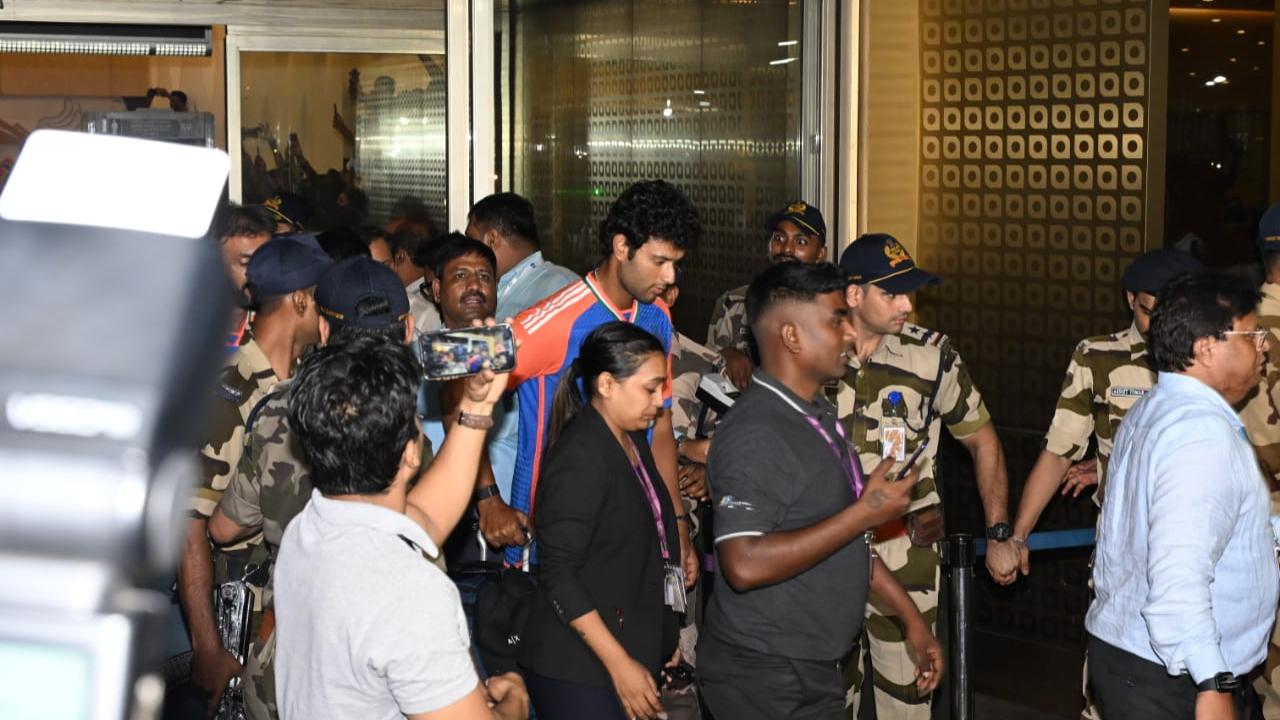 All-rounder Shivam Dube seen exiting the airport