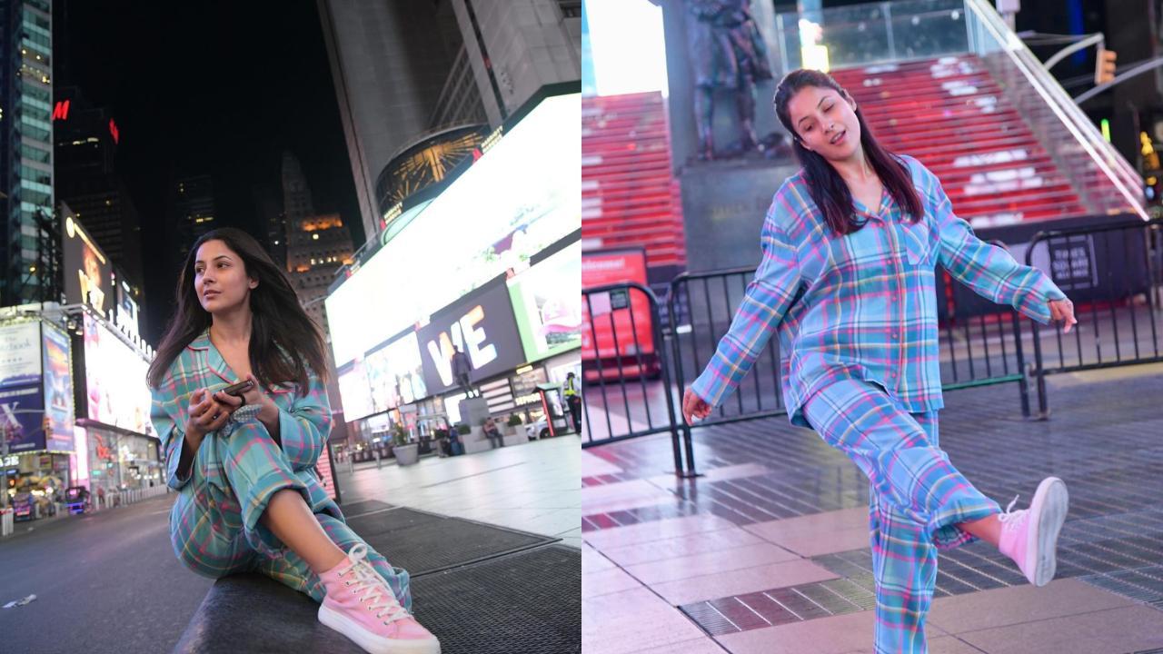 Bigg Boss 13 fame Shehnaaz Gill hangs out at Times Square in her PJs