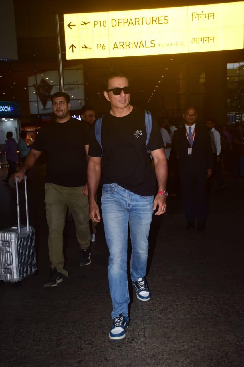 Sonu Sood was clicked as he returned to the city