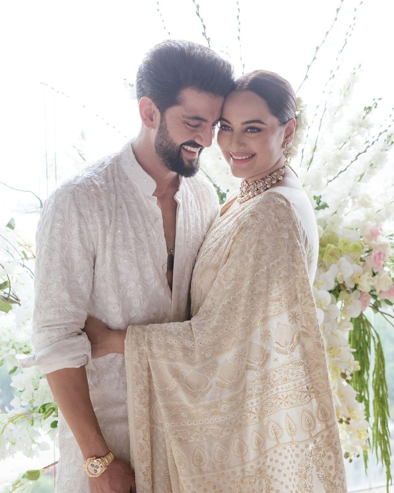 Sonakshi wore her mother Poonam Sinha’s vintage saree for the ceremony, adding a touch of the borrowed sentiment. 