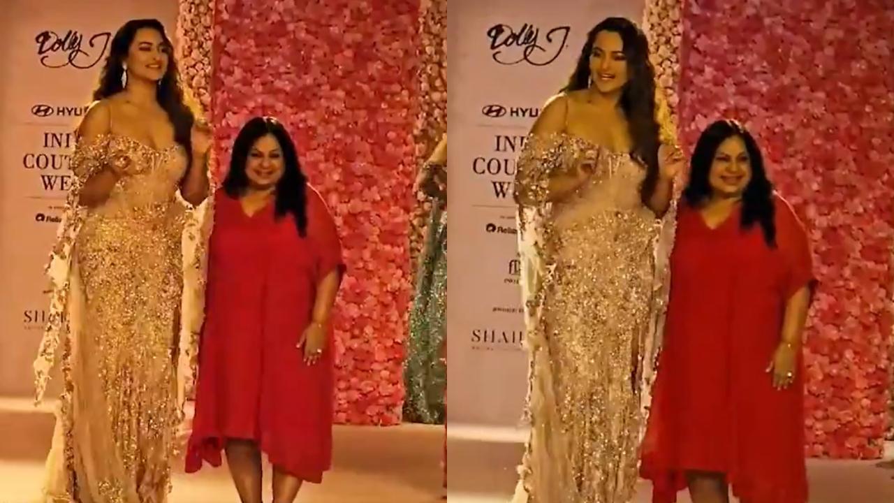 Sonakshi Sinha turns into a princess in a blush pink gown on the India Couture Week 2024 ramp