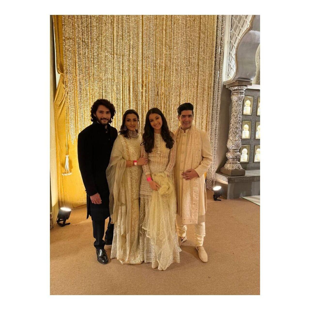 Mahesh Babu and family pose with designer Manish Malhotra