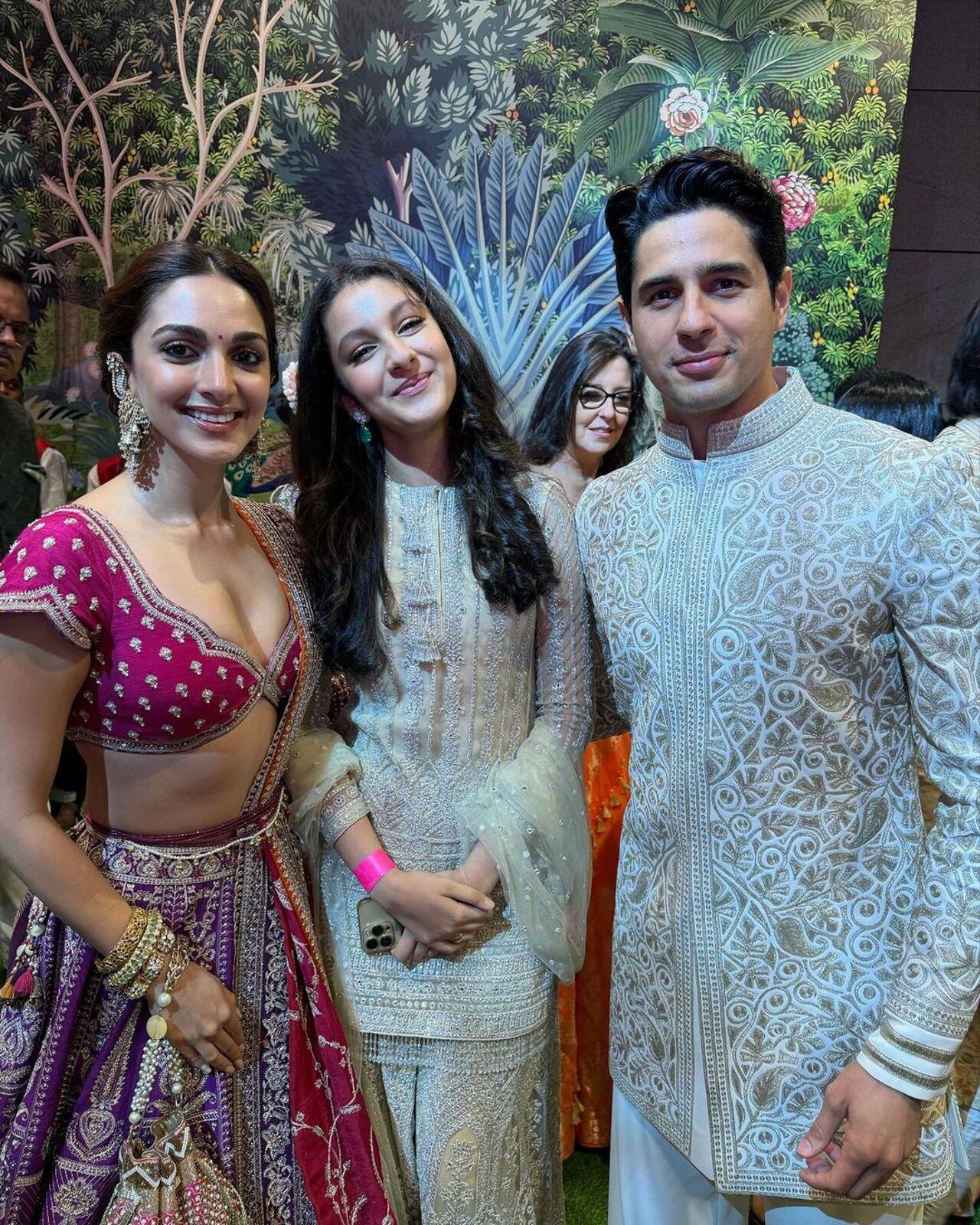 Sithara strikes a happy pose with Bollywood couple Kiara Advani and Sidharth Malhotra