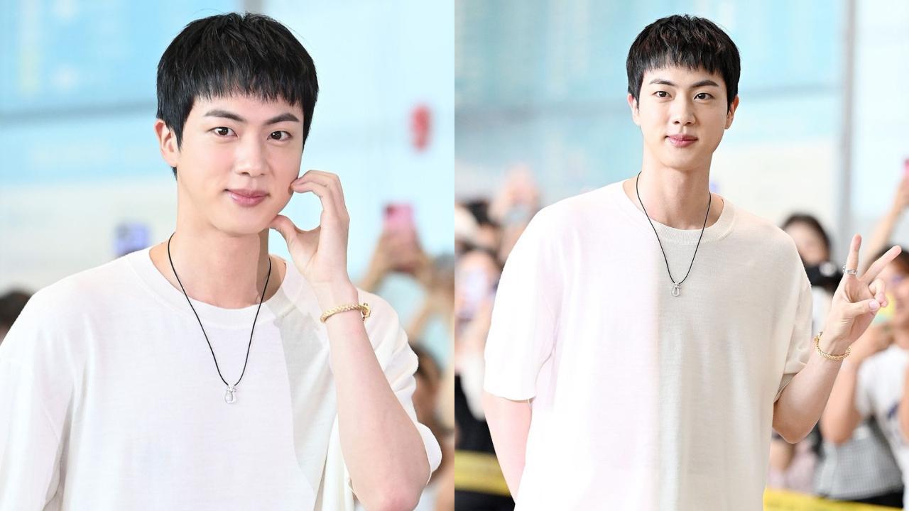 BTS: Jin spotted at Incheon airport as he jets off to be the torchbearer at Paris Olympics 2024