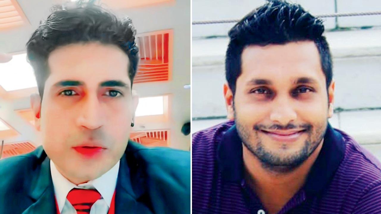 Deepak Goswami, SpiceJet cabin crew member; (right) Rahul Singh, a former employee, claims he’s still awaiting his dues