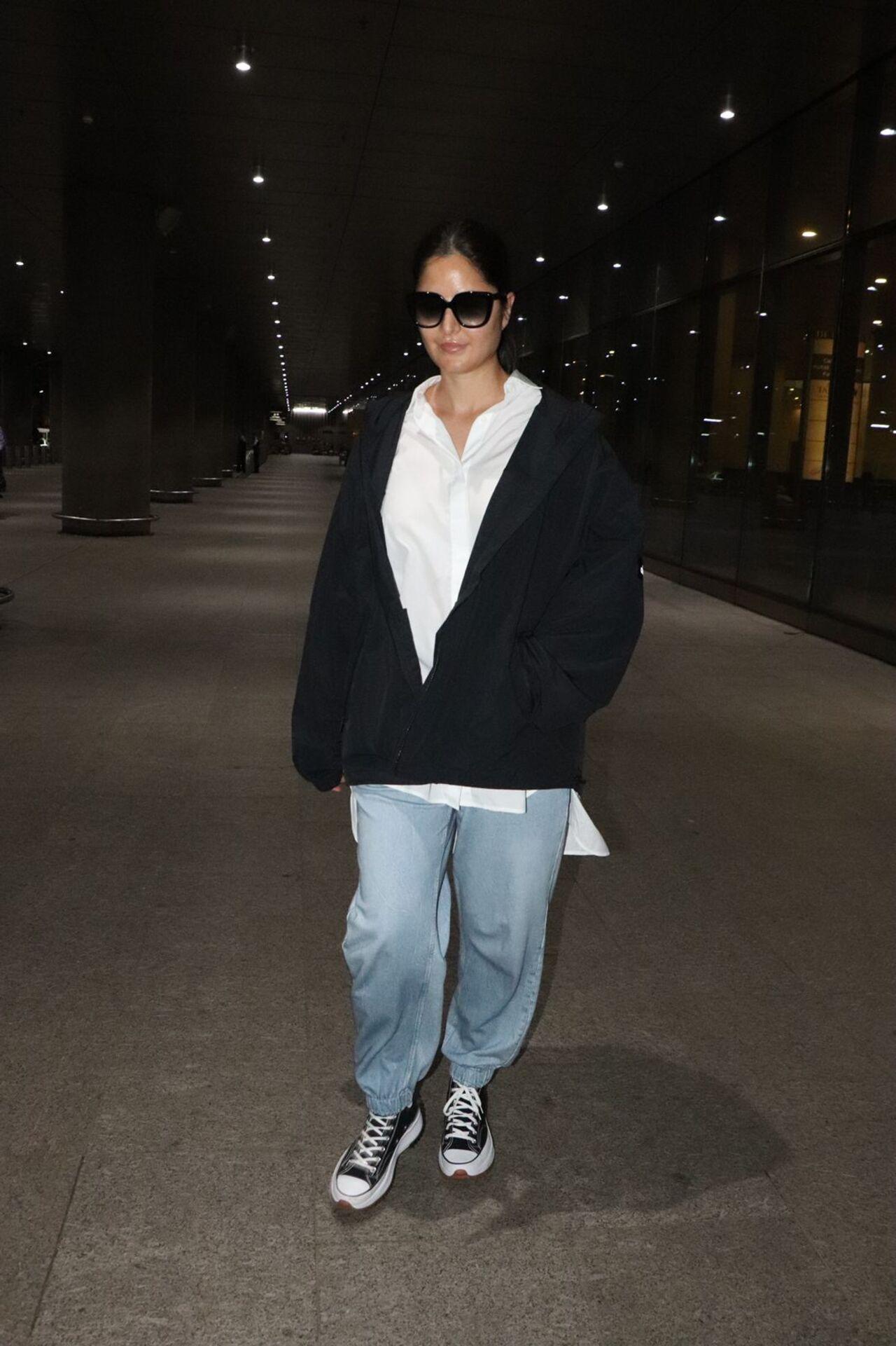 Katrina Kaif was seen in comfortable looking oversized clothes as she returned from her Germany trip