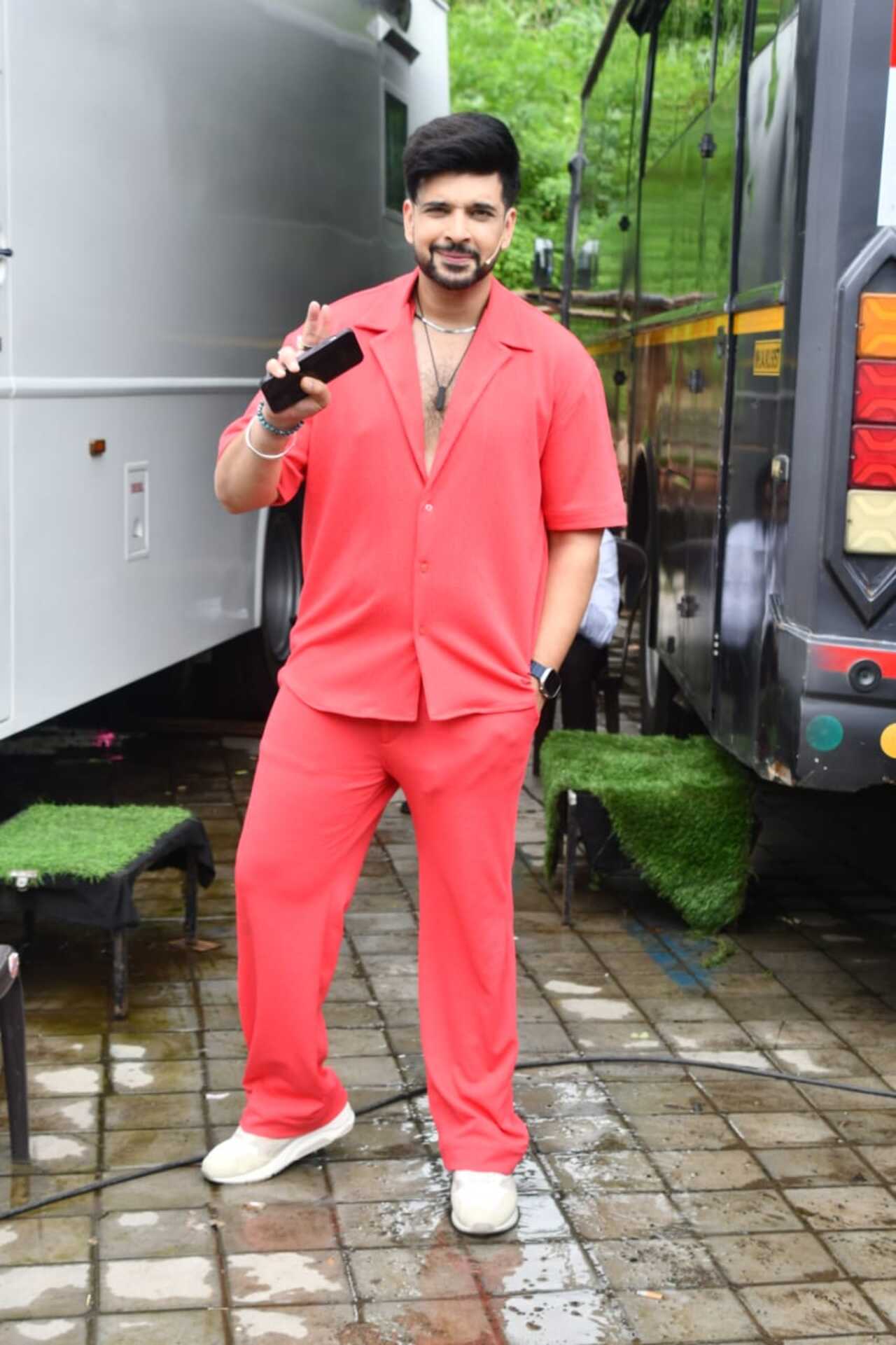 Karan Kundrra on the sets of Laughter Chefs