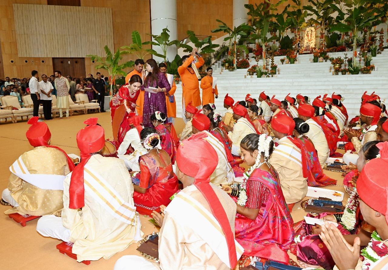 The Ambani family hosted a mass wedding in Palghar for 50 underprivileged couples