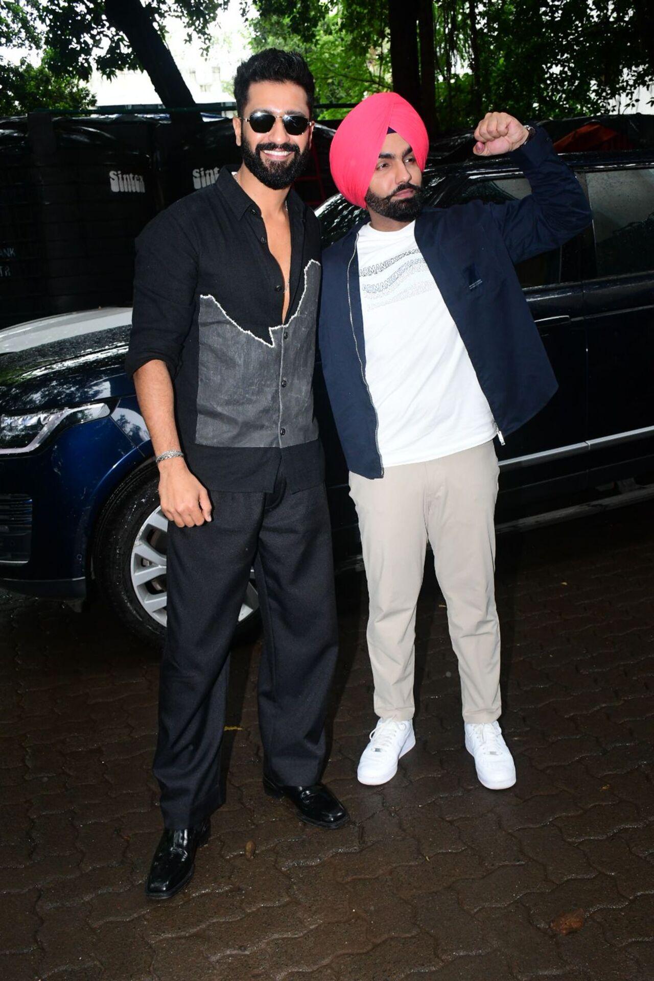 Vicky Kaushal and Ammy Virk spotted together promoting their upcoming film 'Bad Newz'