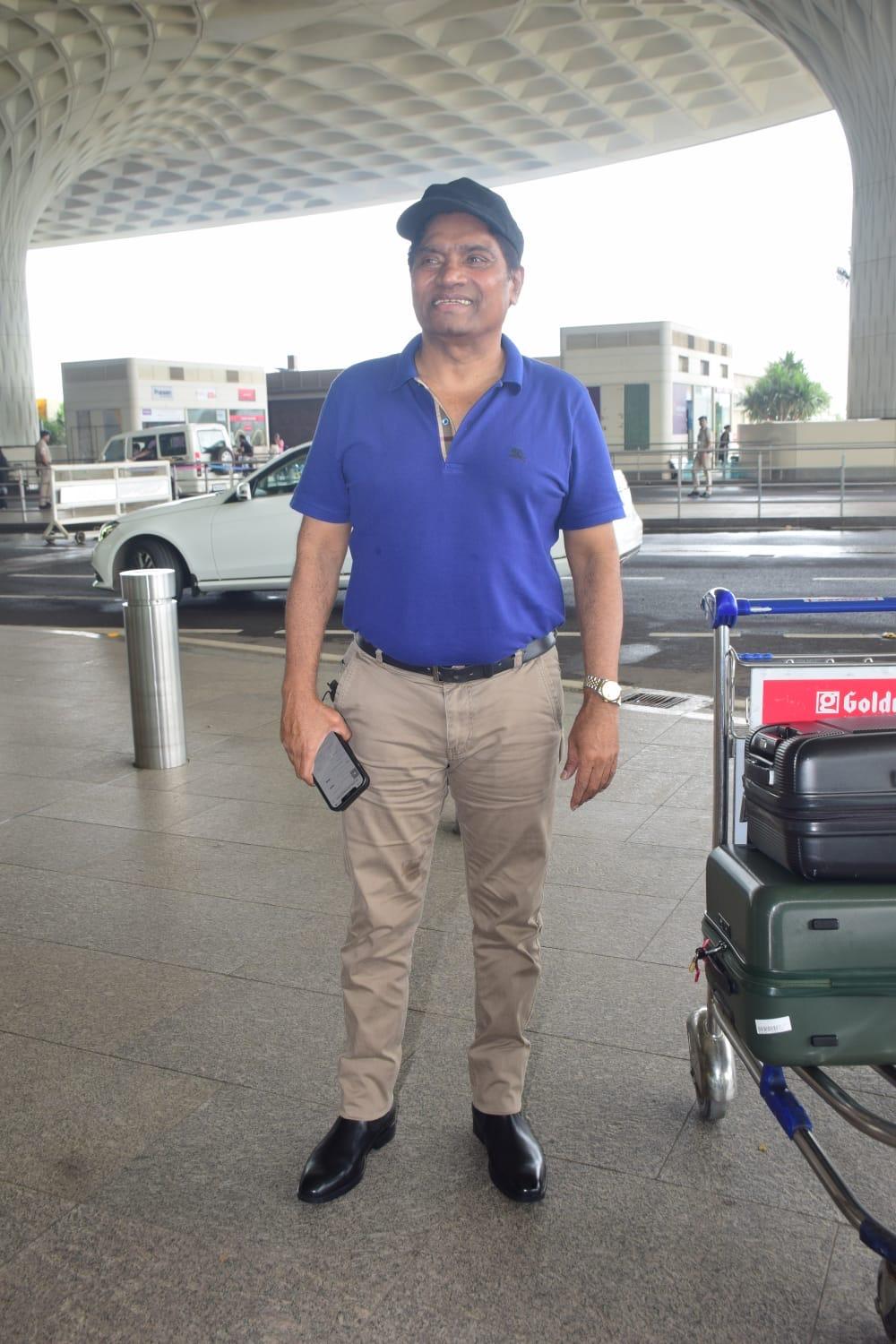 Johnny Lever was spotted at the Mumbai airport. The actor surely brought a smile to everyones face