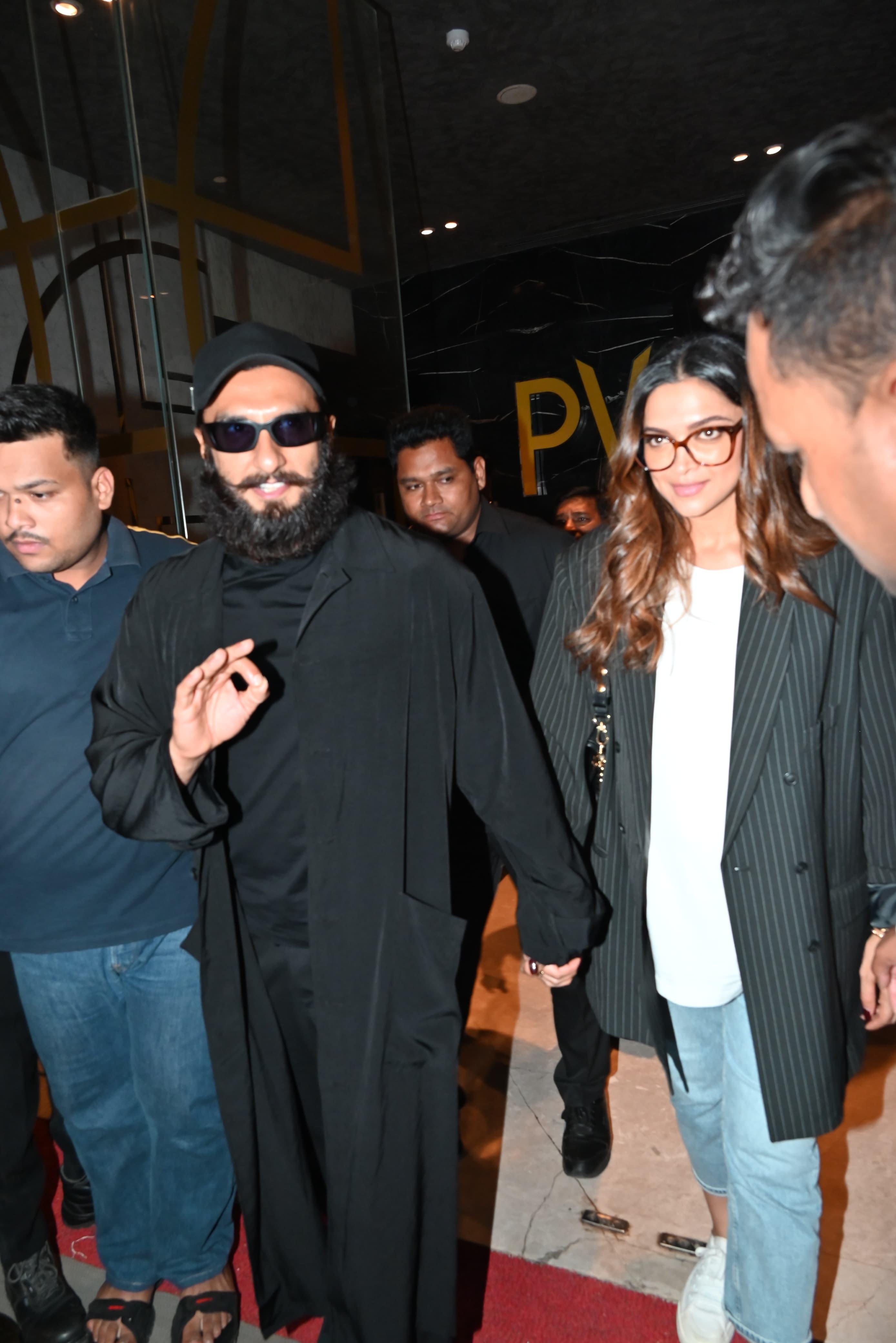 Parents-to-be Ranveer Singh and Deepika Padukone went out for a dinner party with their family