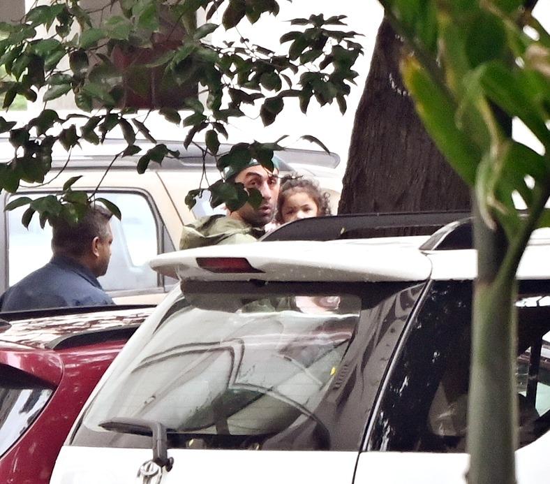 Ranbir Kapoor was snapped with his little princess Raha, as he took her for a ride