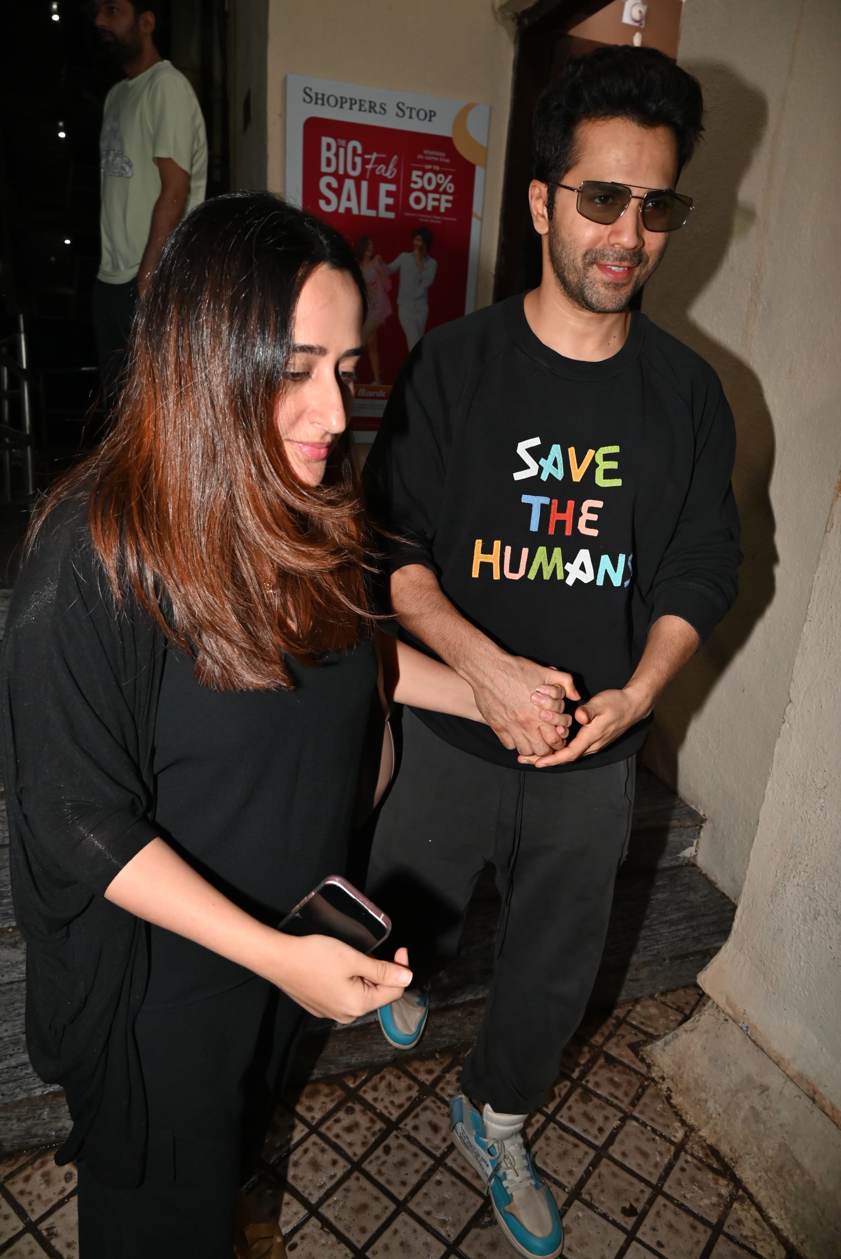 Varun Dhawan and Natasha Dalal went out for a movie date last night