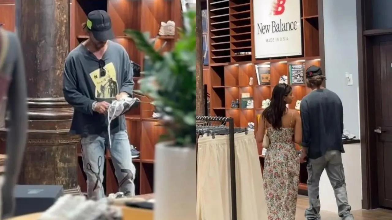 Shah Rukh Khan was photographed at a luxury store where he was checking out some footwear with daughter Suhana Khan. Read full story here