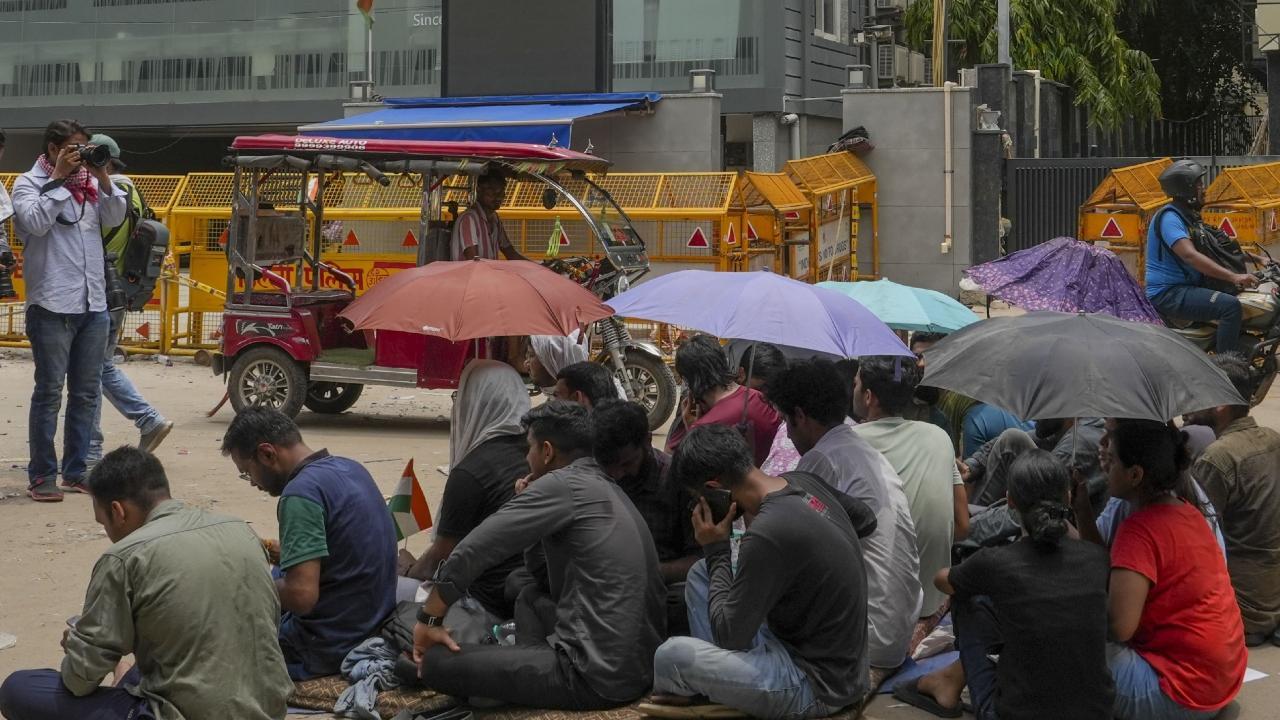 More than 400 students have been participating in the protest for the past three days amid heavy police deployment