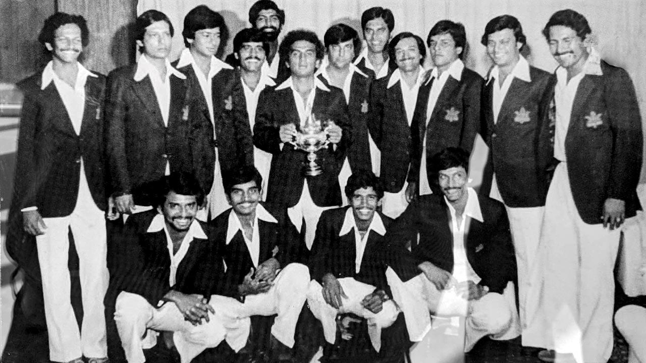 This photograph of the Sunil Gavaskar-led Nirlon team which won the Moin-Ud-Dowlah Gold Cup in 1980 at Hyderabad adorns a wall at the Nirlon Knowledge Park in Goregaon East. Pic/Clayton Murzello