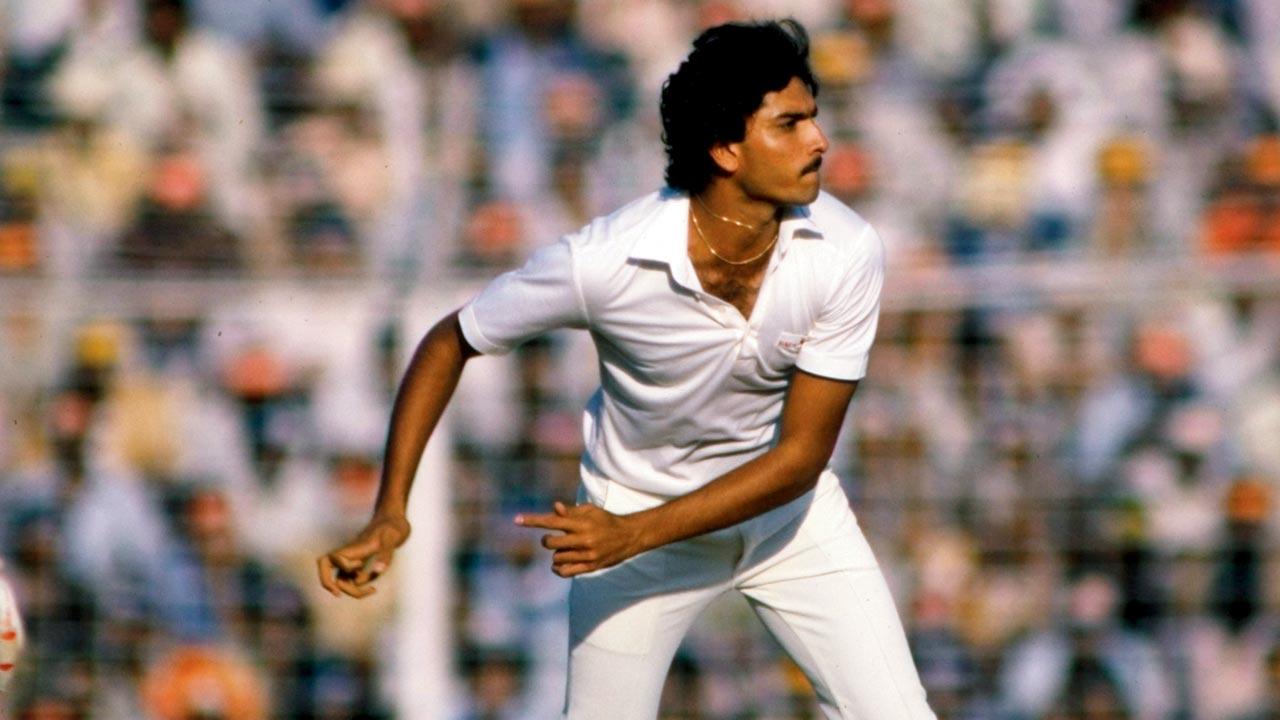 Ravi Shastri, who Sunil Gavaskar first watched at the Nirlon nets before the all-rounder’s 1979-80 Ranji Trophy debut, is seen here bowling for India in the fifth Test against the West Indies at Eden Gardens, Kolkata in 1983.  Pic/Getty Images