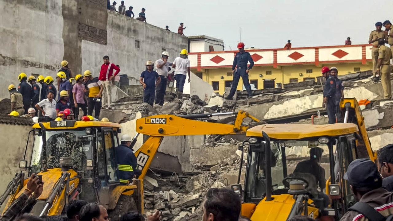 The residential building, which was in a dilapidated condition and located in the Pal area, collapsed at around 2.45 pm on Saturday, as per the police
