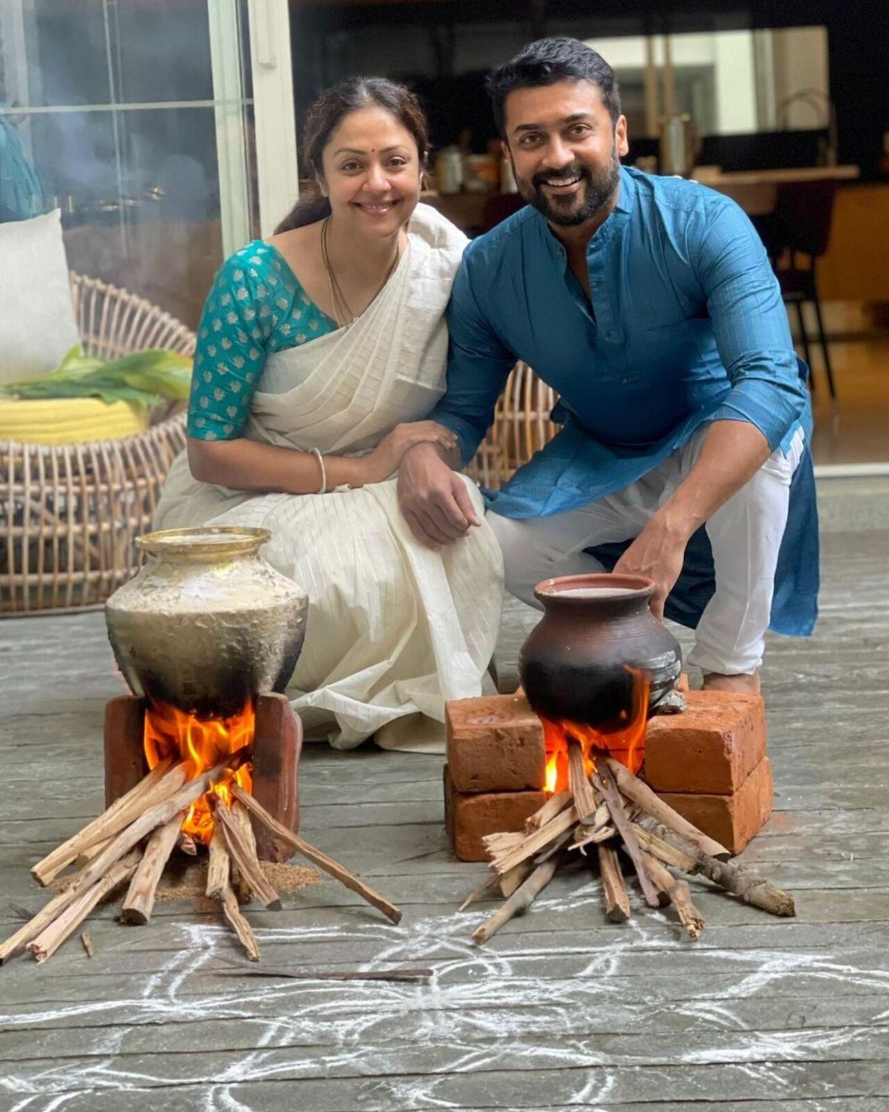 Jyothika took a hiatus from acting after marriage and moved from Mumbai to Chennai. The couple were then blessed with two children - Diya in 2007 and Dev in 2010