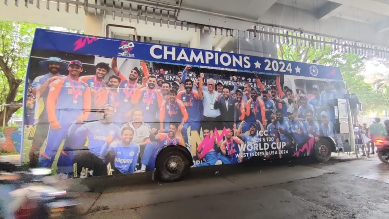 Team India's bus ahead of the 