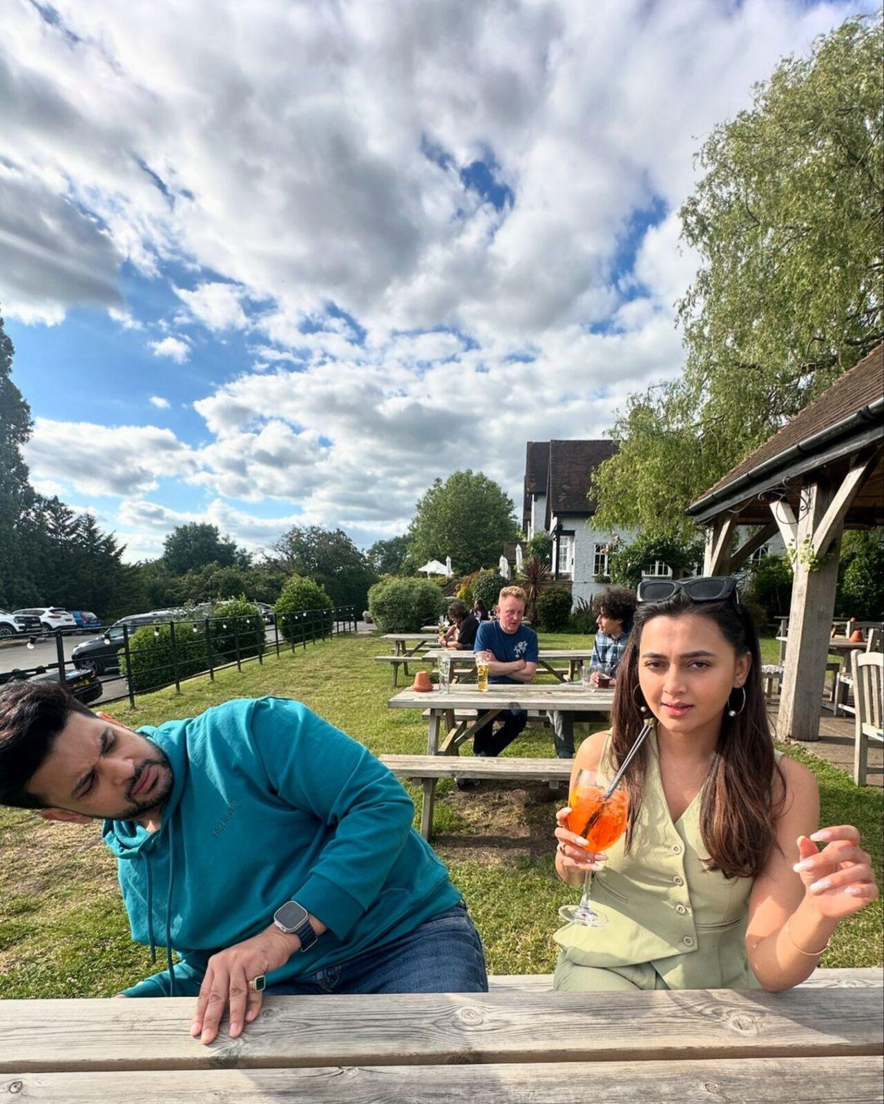 Tejasswi is giving 'I got my food and don't care about anything else' vibes in this picture