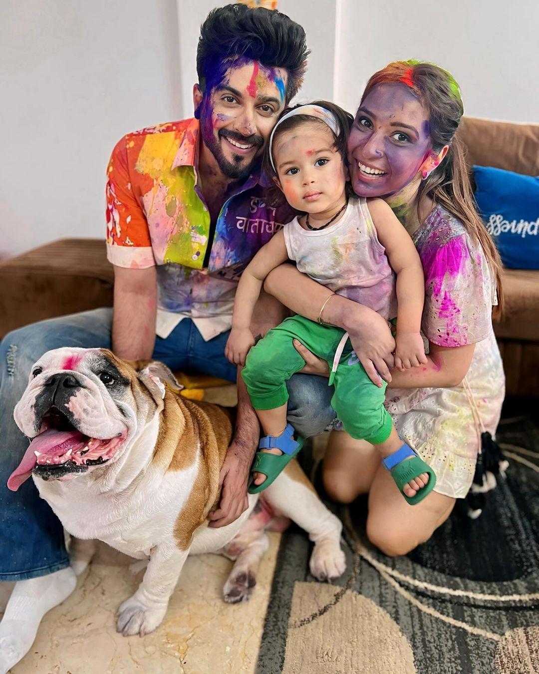 No family gathering is complete without everyone posing with Oreo. The brown and white Bulldog is an inseparable part of the Dhoopar family