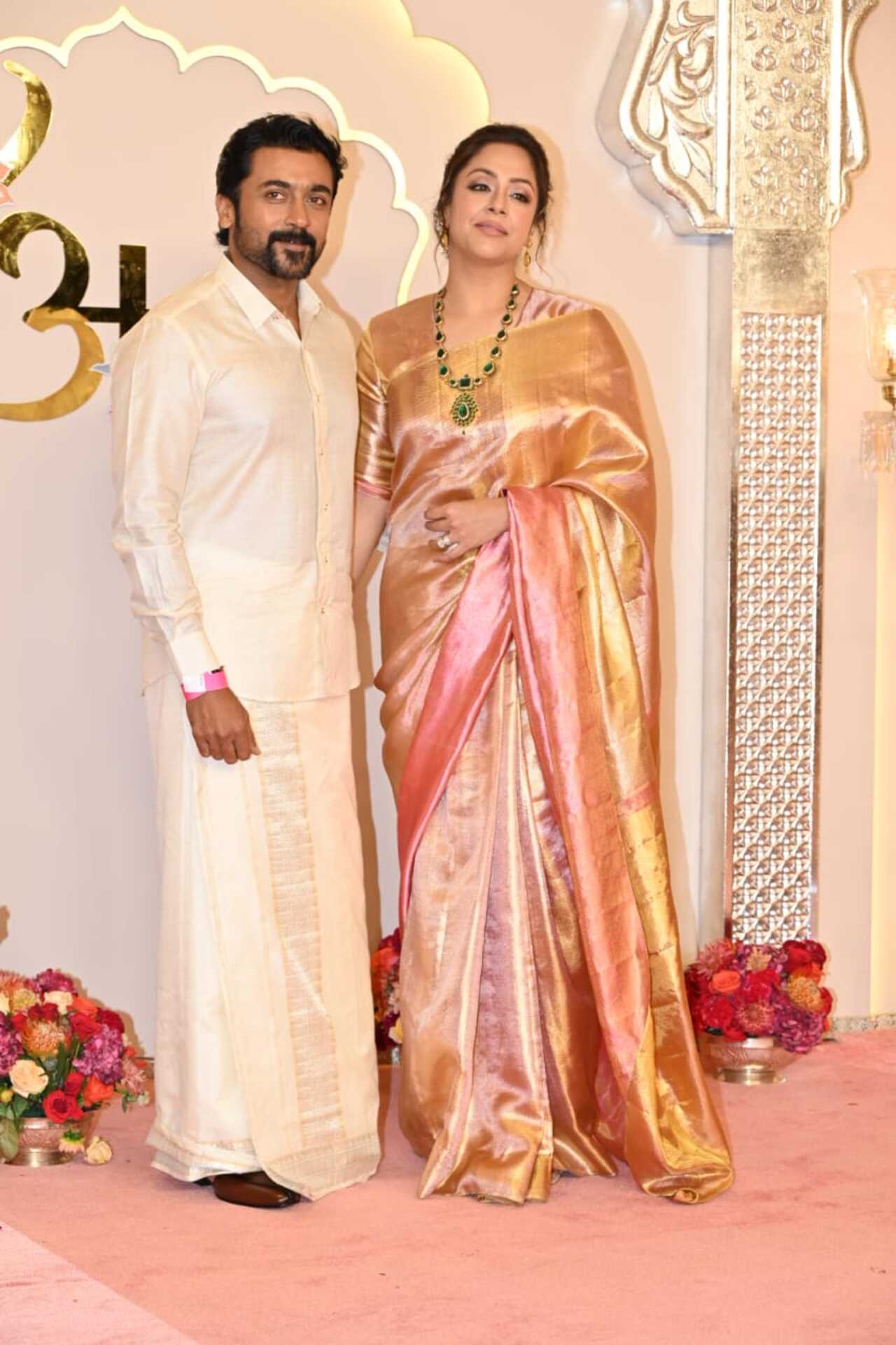 Surya and Jyothika were all smiles as they posed for the camera