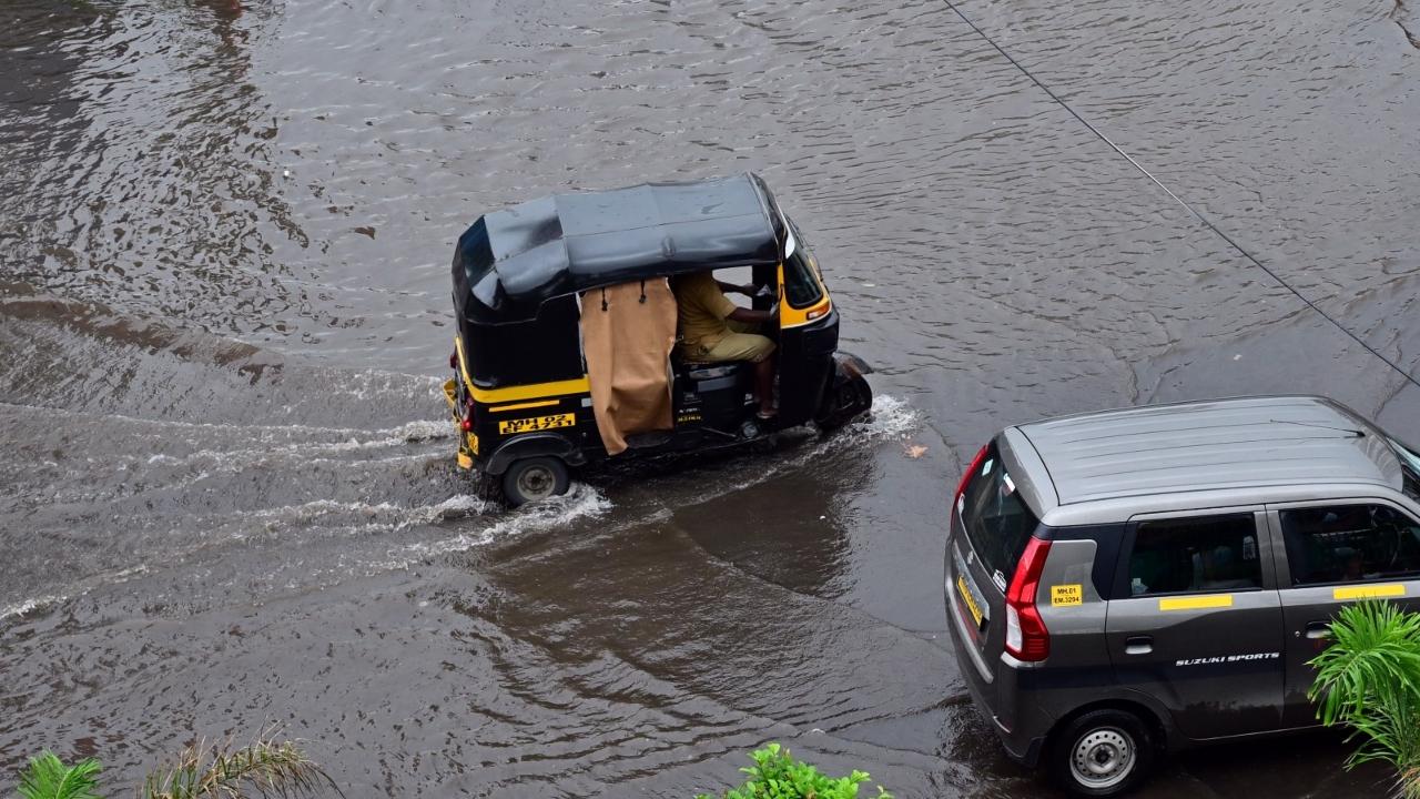 The local train services on Central Railway's fast line between Chhatrapati Shivaji Maharaj Terminus (CSMT) and Thane were suspended due to waterlogging following heavy rains in Mumbai