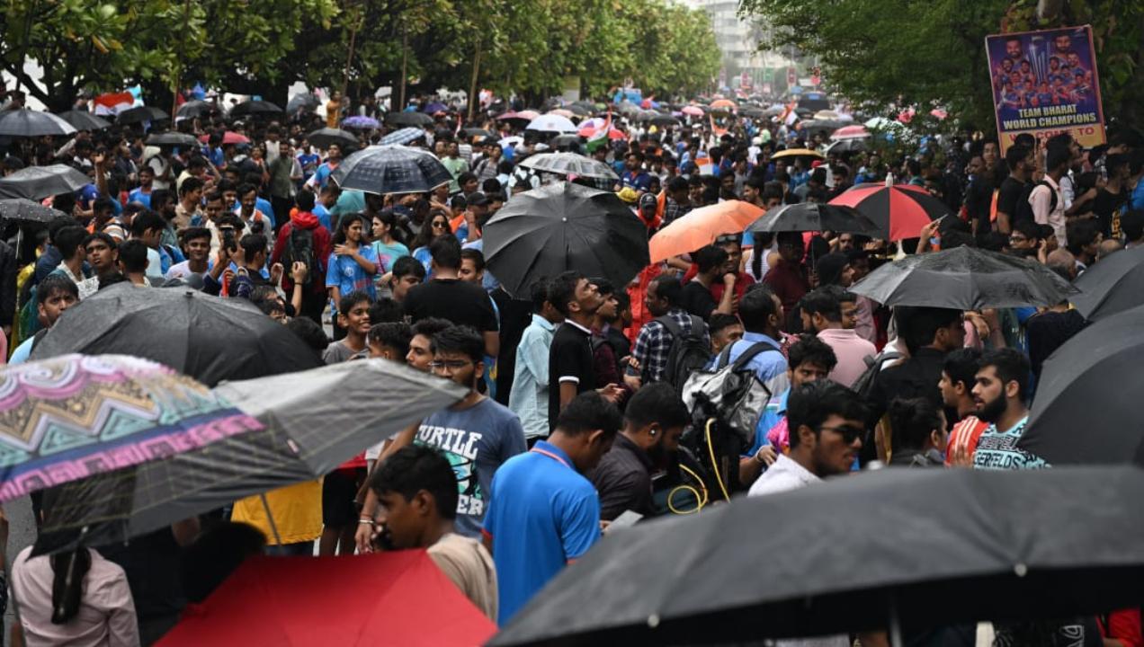 IND T20 WC Celebration Live Updates: People gather despite parade being delayed