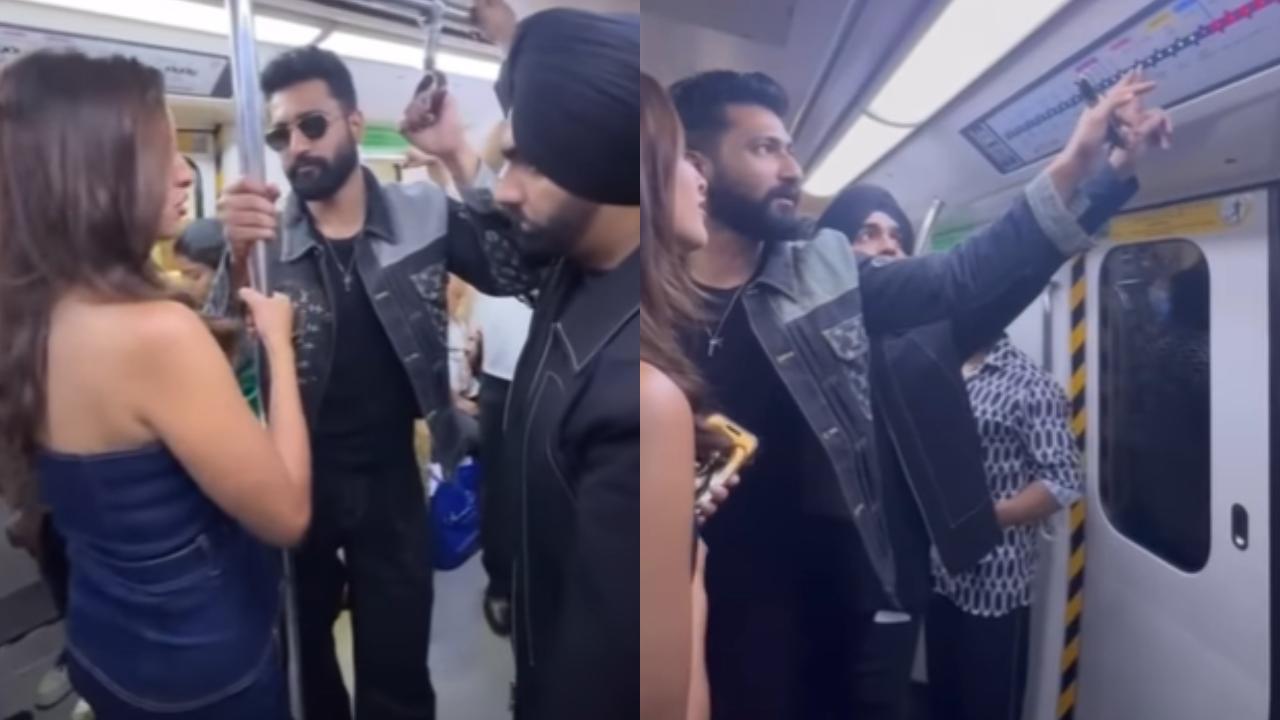 Vicky Kaushal, Triptii Dimri, Ammy Virk ditch fancy cars for Delhi metro during 'Bad Newz' promotions, watch video