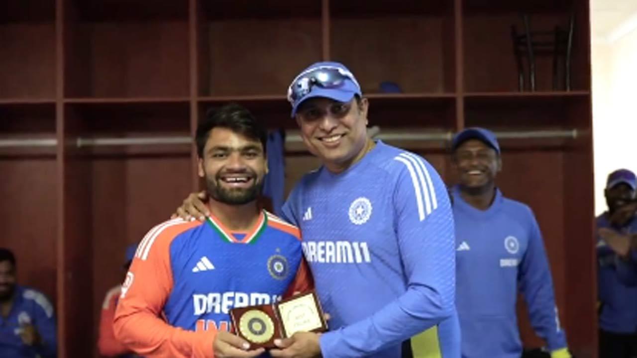 ZIM vs IND: VVS Laxman presents Rinku Singh with 'Fielder of the Series' award after India's 4-1 triumph over Zimbabwe