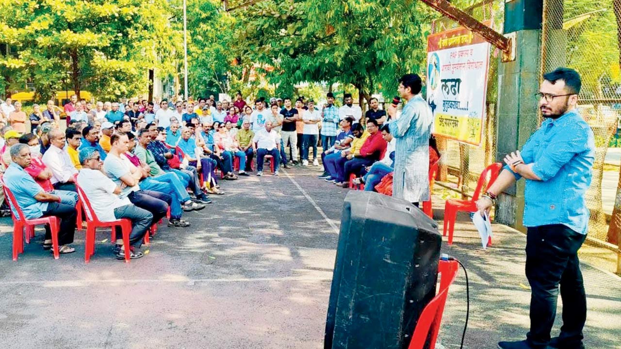 Residents of Mulund during a meeting regarding the PAP project. File pic
