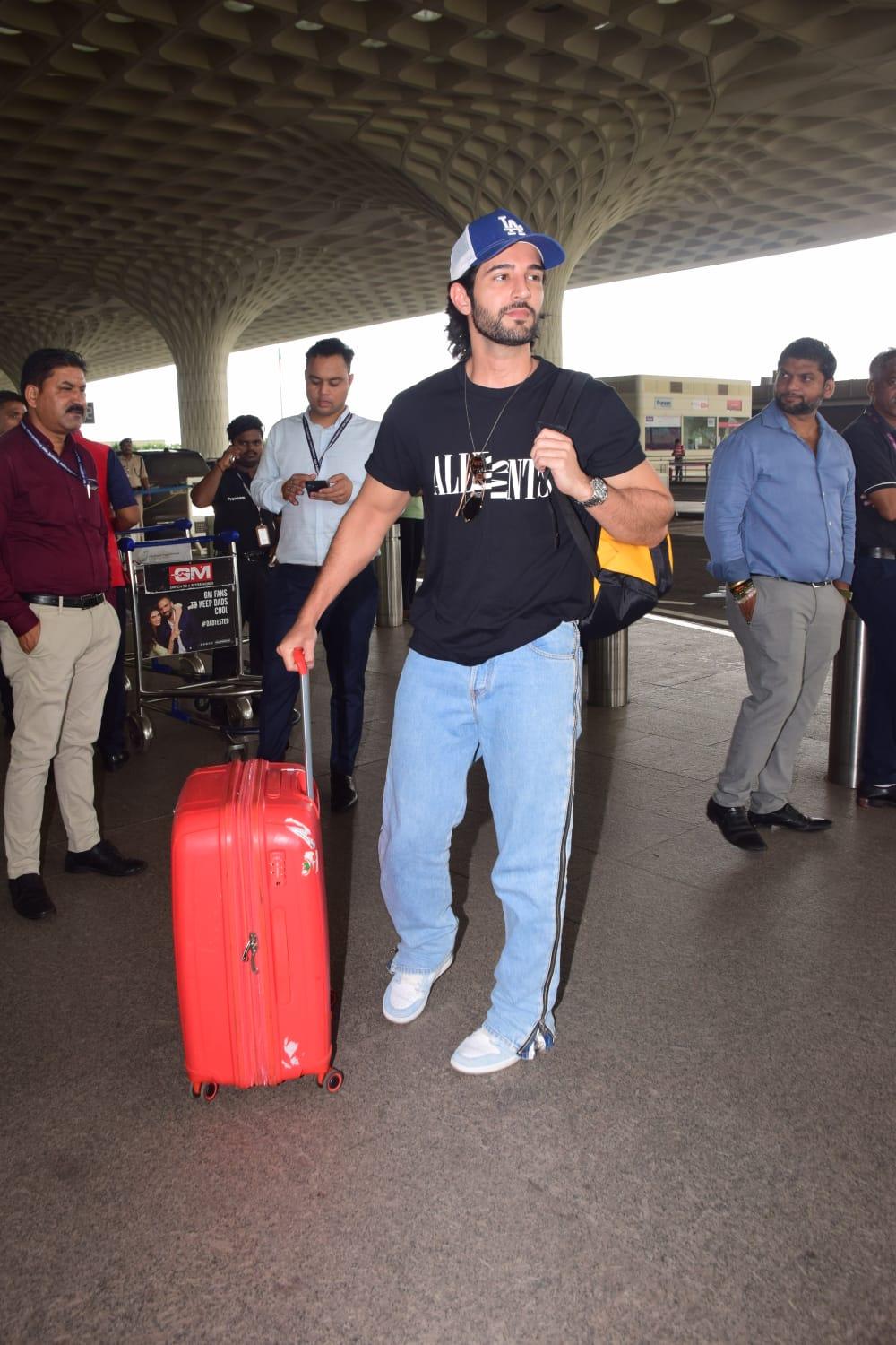 Aditya Seal was snapped at Mumbai airport as he jetted off