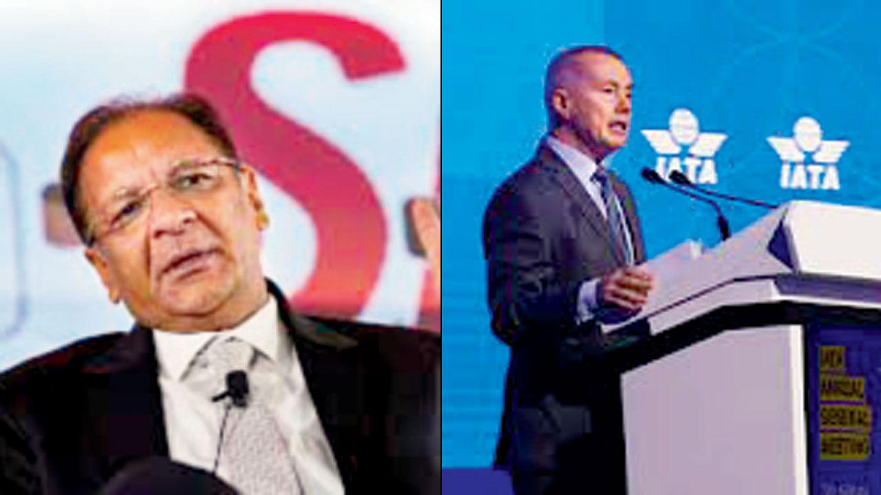 Ajay Singh, MD, SpiceJet; (right) Willie  Walsh, director general, IATA