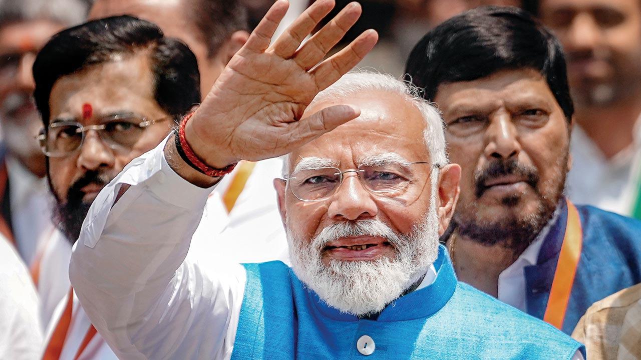 The NDA had relied heavily on PM Narendra Modi’s popularity during poll campaigning. Pics/Agencies