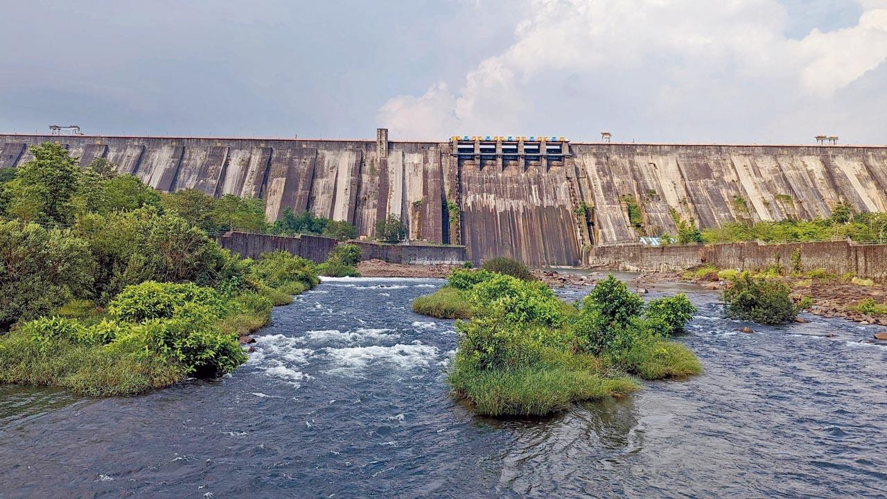 The  Bhatsa  dam near  Shahapur in Thane district on June 15. Pic/Ranjeet Jadhav