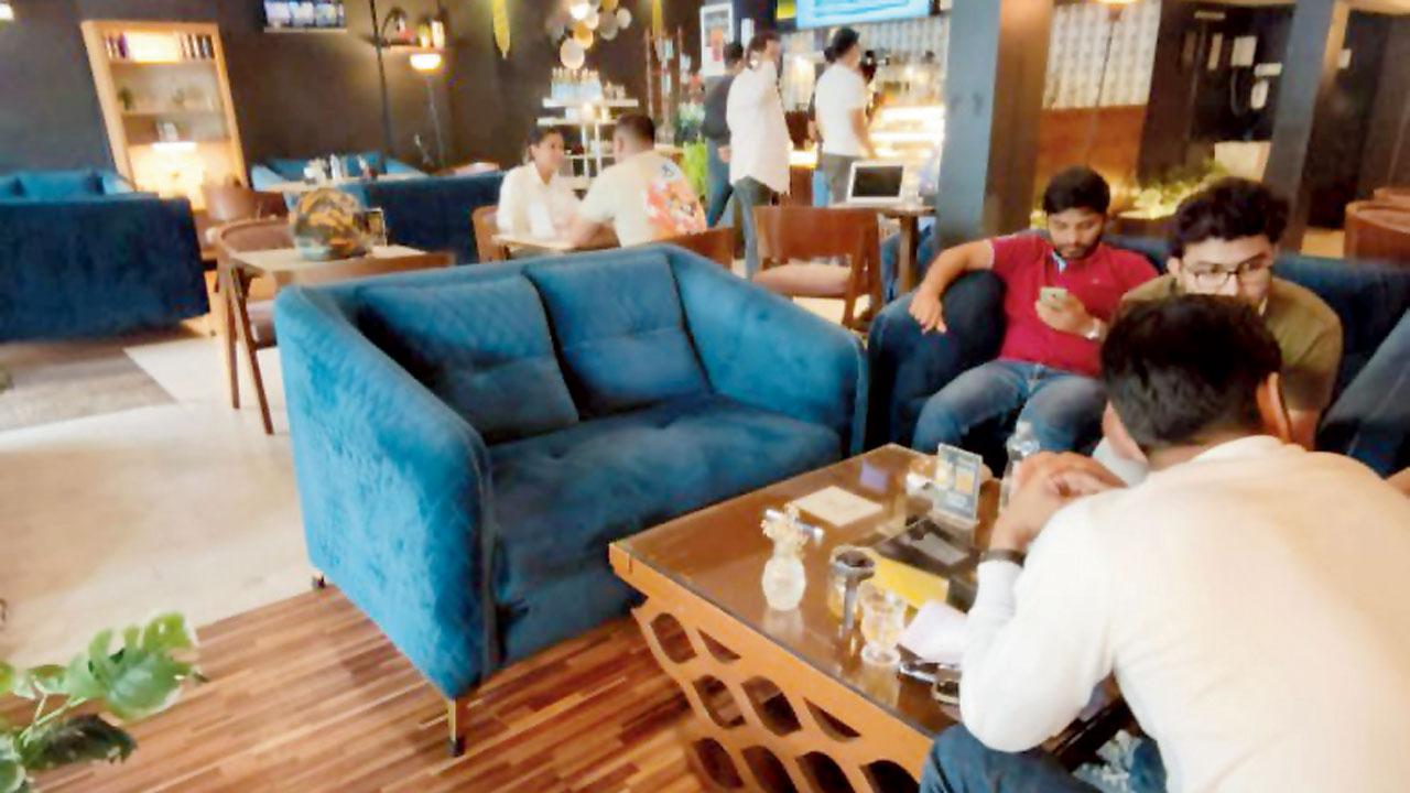 The interiors of the coffee house in Belapur
