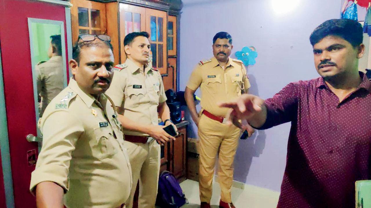 The police at the home of the deceased, Dhanashree Ambadaskar