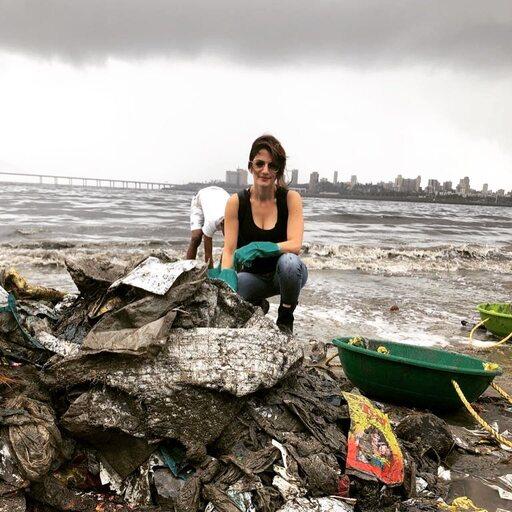The Mahim clean-up drive was part of a marathon series of clean-up efforts led by Afroz. The initiative was started to encourage celebs to join hands in cleaning Mumbai's beaches and spreading awareness about the cause. Pic/Instagram