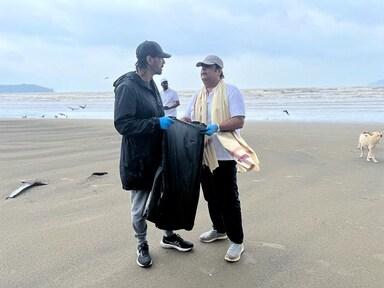 The actor tried to collect as much garbage as he could. Pic/Instagram