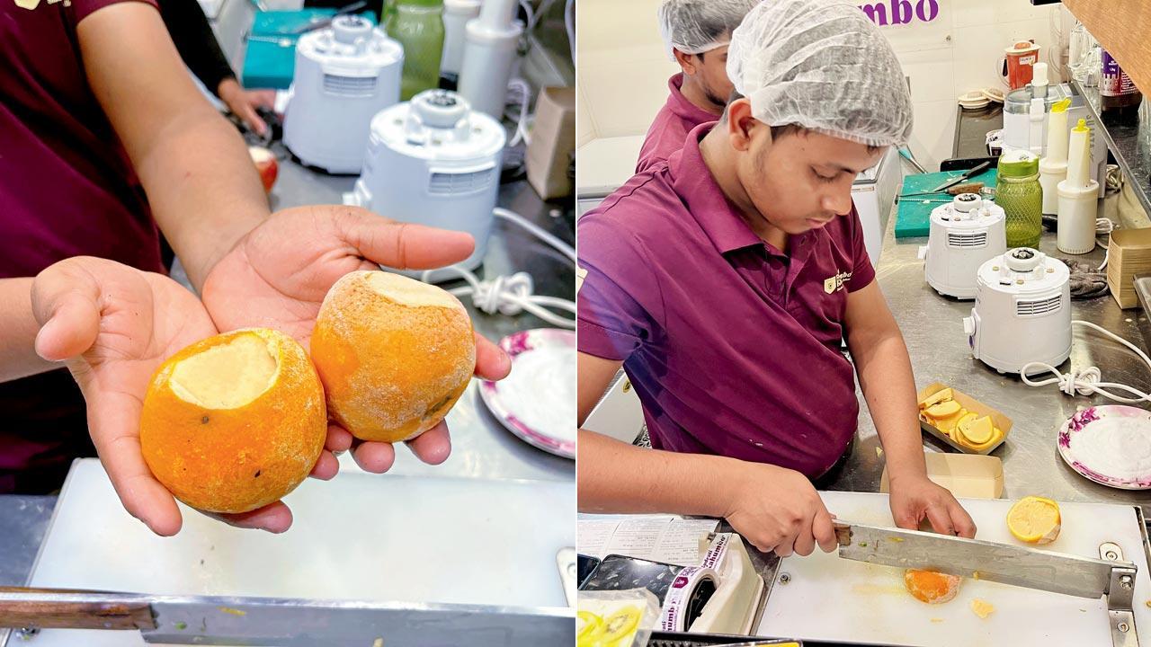 Food review: Why this Kandivali eatery serves ice cream inside fruits