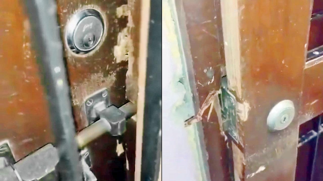 The office door was broken down by thieves