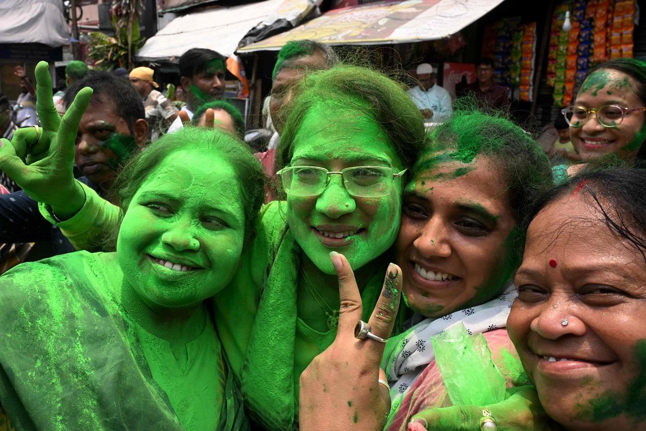 The TMC raced ahead of its rivals, leading in 31 seats after several rounds of counting, while the BJP led in 10, and Congress in one, even as it took an insurmountable lead in a number of seats, according to the Election Commission website