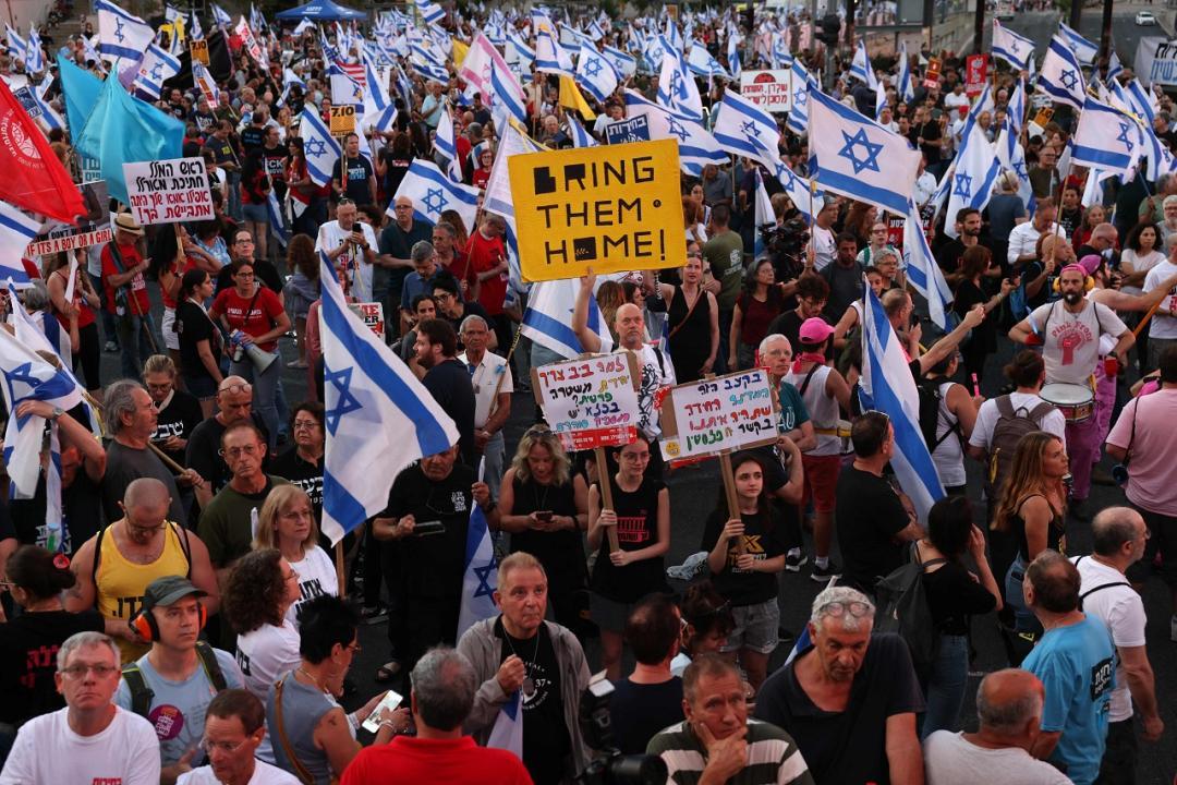 In Photos: Tel Aviv streets flooded as 1,20,000 protesters demand hostage swap