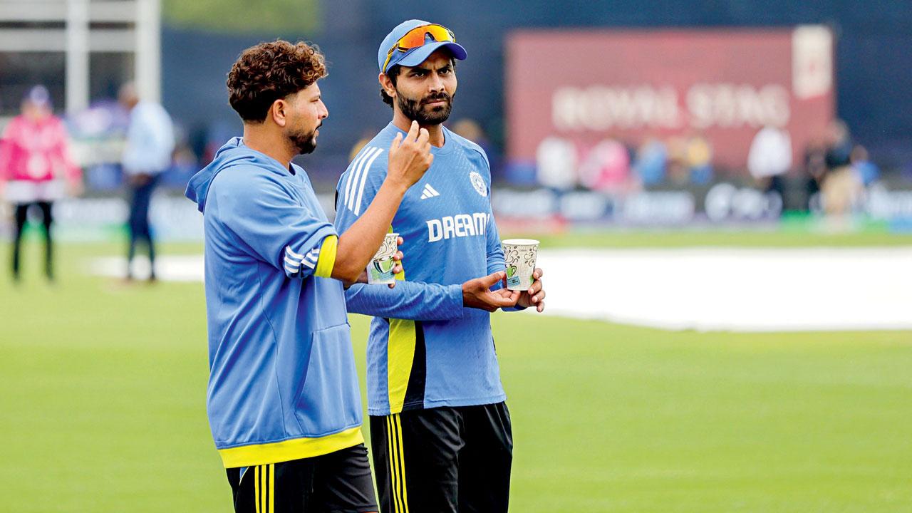 India spinners Kuldeep Yadav (left) and Ravindra Jadeja. Pics/Getty Images