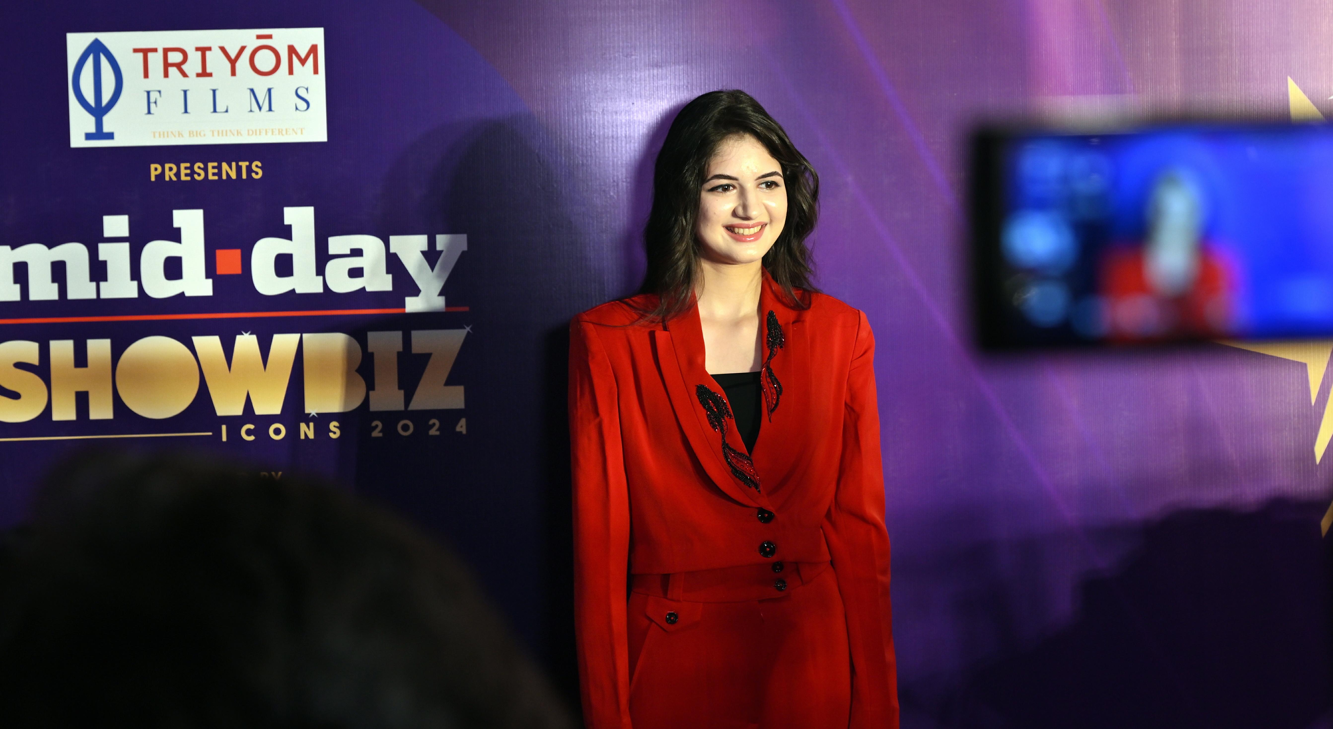 Harshaali Malhotra stunned at Mid-Day award show in a beautiful red outfit