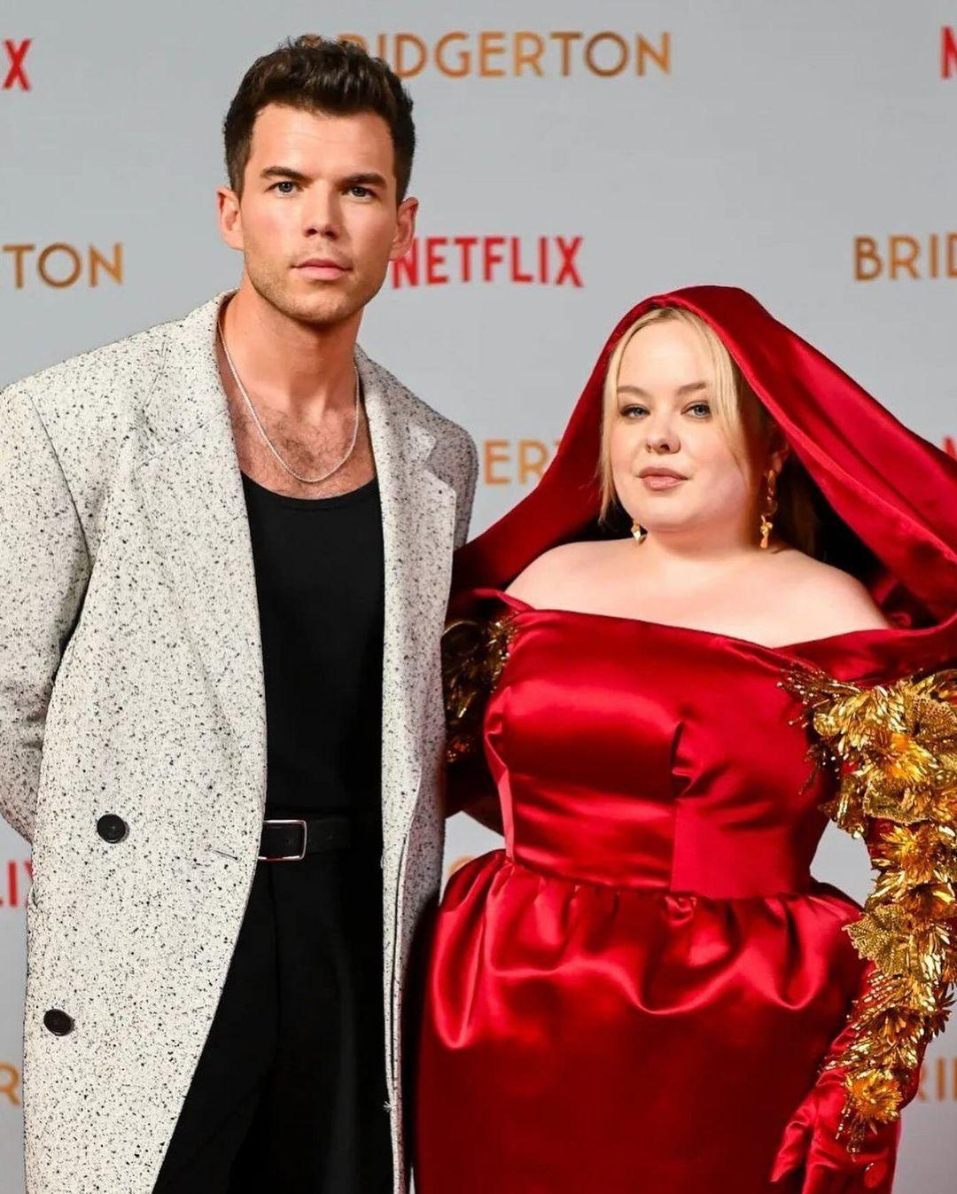 Nicola Coughlan turned heads in a jaw-dropping hooded red satin dress at the Brazil screening of Bridgerton.