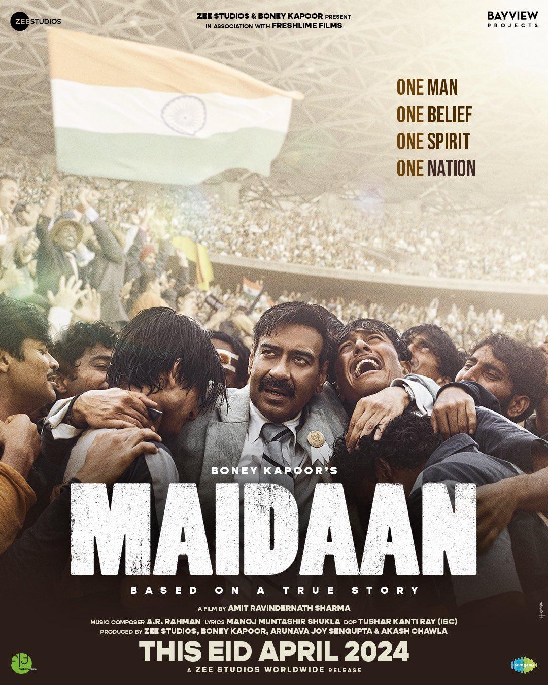 Maidaan (June 5) - Streaming on Prime VideoThis movie is a biographical sports drama that showcases Ajay Devgn portraying Syed Abdul Rahim, the iconic coach responsible for transforming Indian football between 1952 and 1962. The story provides an insight into Rahim’s journey, obstacles, and victories as he constructs a formidable team from the beginning.