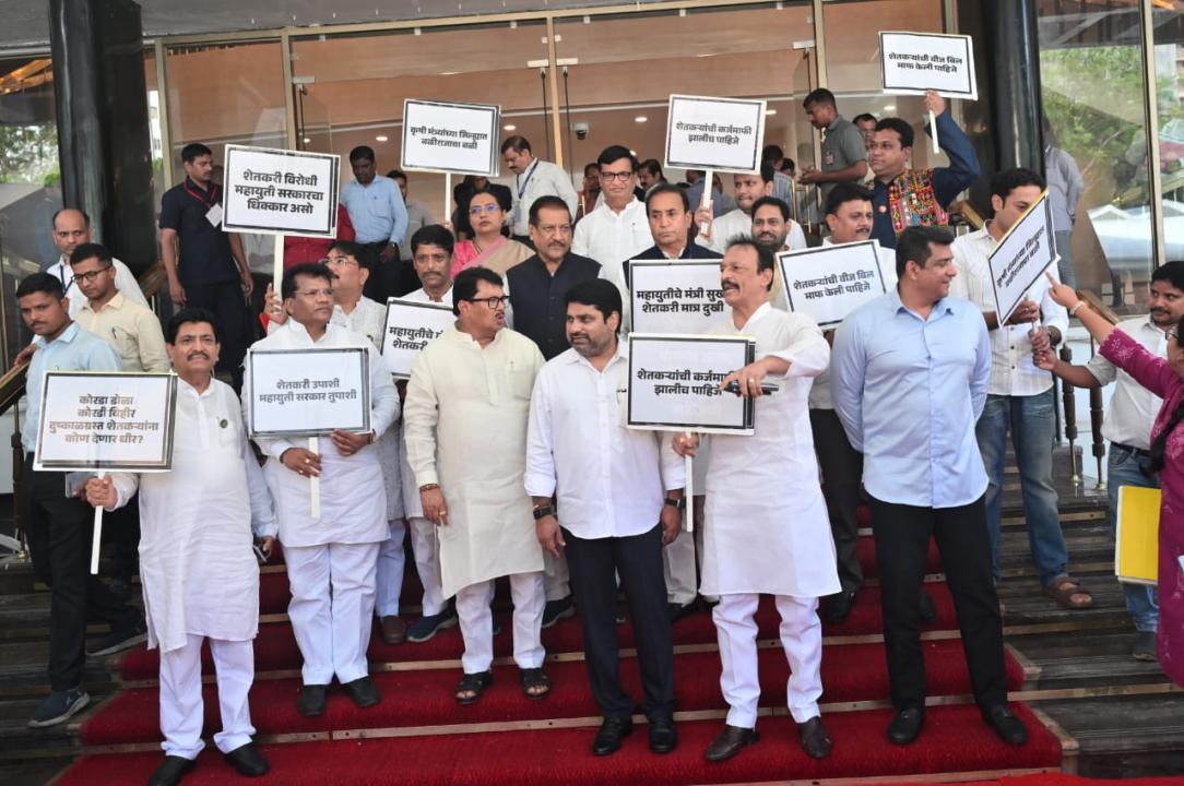 In Photos: Oppn stages protest on Day 1 of Maharashtra legislature session